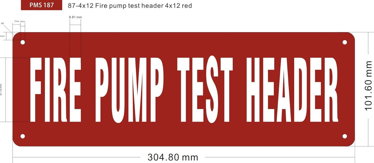 Fire Service Test Header Fire pump test header SIGN