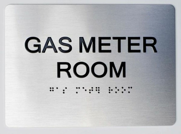 Meter On Sign GAS METER ROOM ADA Sign -Tactile Signs The sensation line (SILVER, 5X7 ...