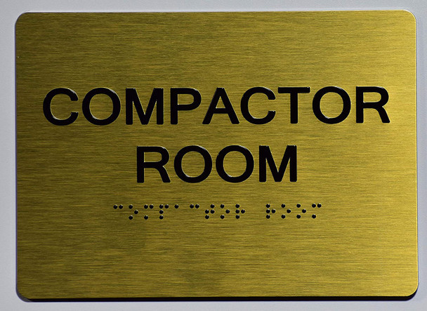 Compactor Room Sign -Tactile Signs Tactile Signs Gold(Aluminium, Gold ...
