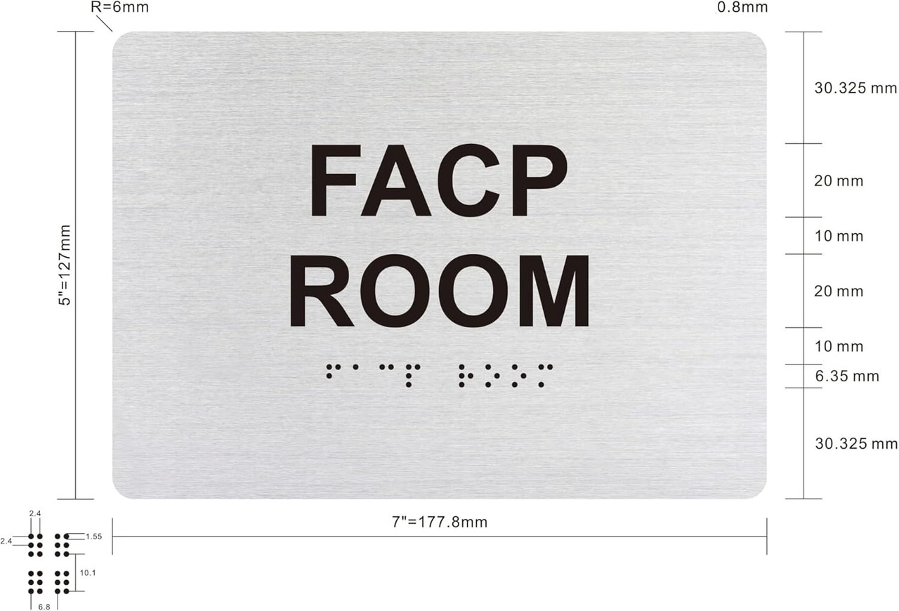 Control Panel Lettering FACP ROOM / FIRE ALARM CONTROL PANEL ROOM Sign Raised letters & Grade 2 ...