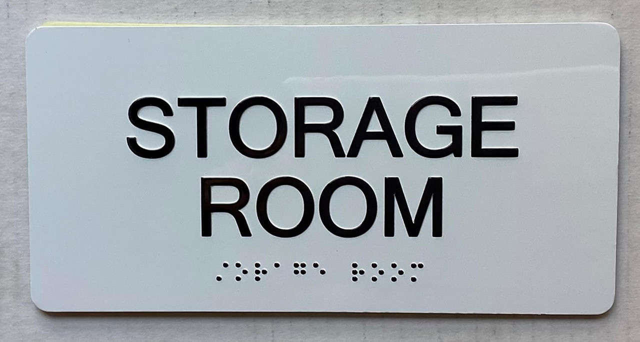 Storage Room sign with Raised letters/Image & Grade 2 Braille ...