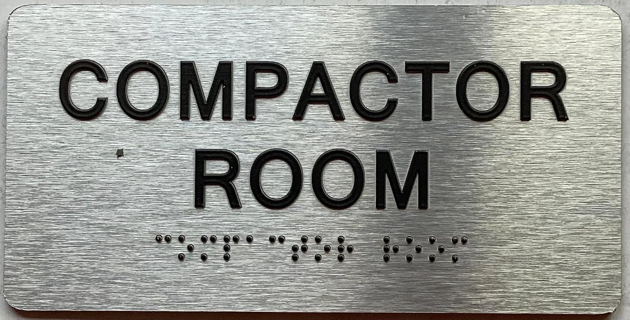 COMPACTOR ROOM sign with Raised letters/Image & Grade 2 Braille ...