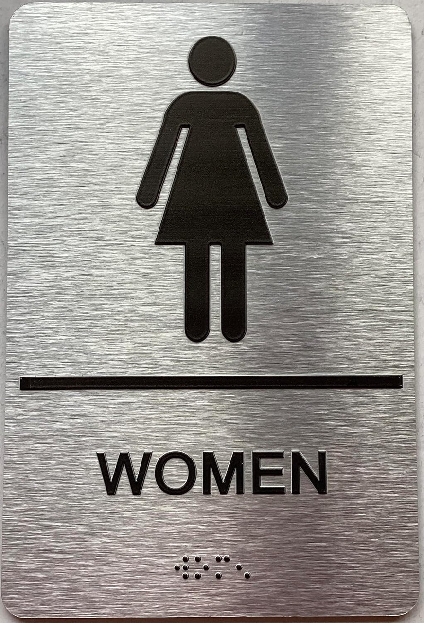 Restroom/Unisex ADA Compliant sign with Raised letters/Image & Grade 2 ...