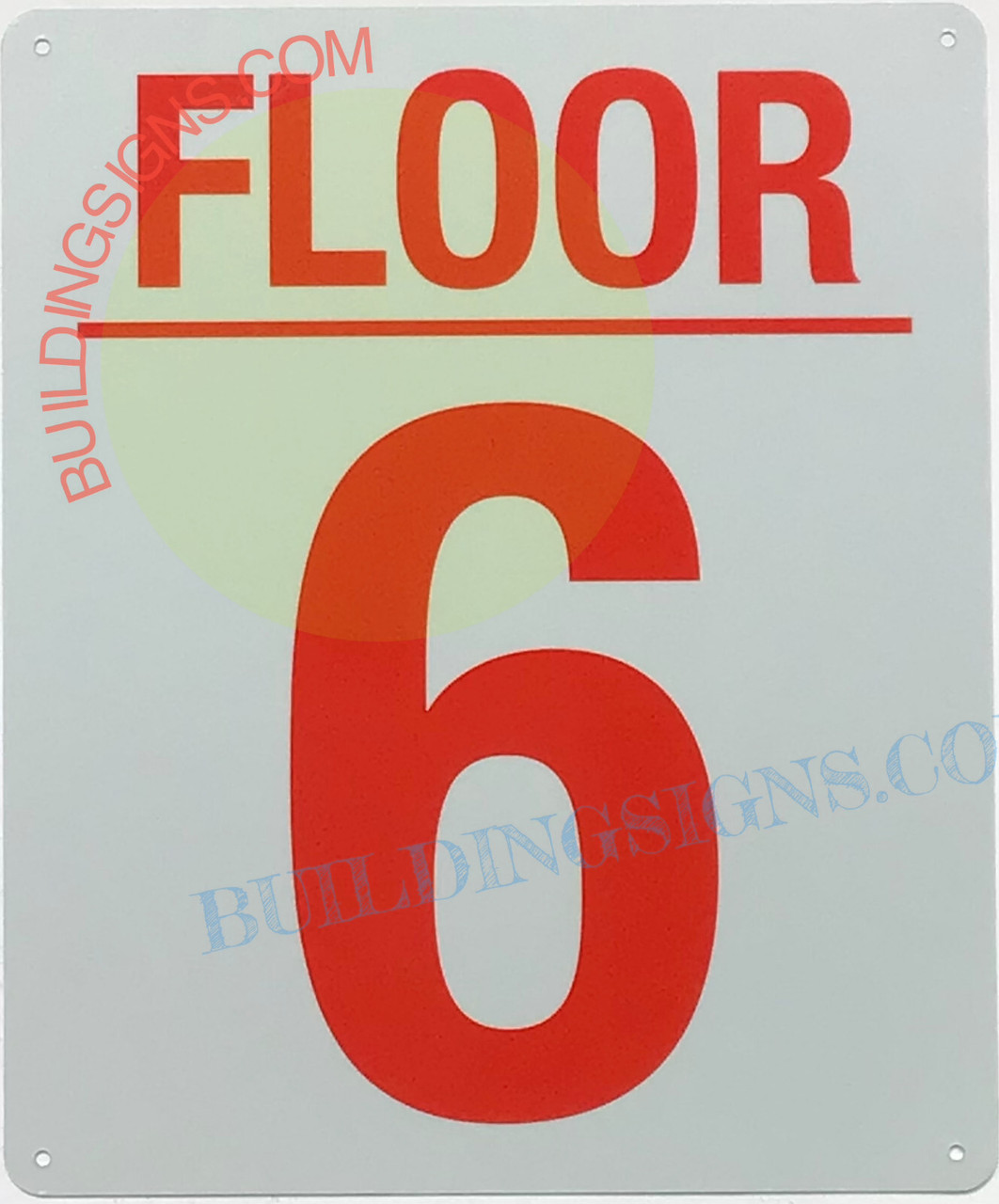 6 FLOOR SIGN (10x12,White,Aluminum)