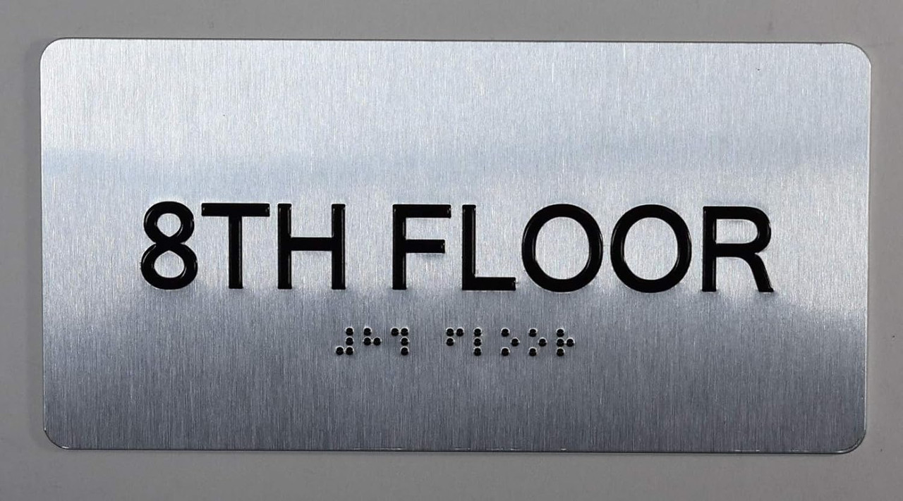 8th Floor Sign-Tactile Signs - Floor Number Tactile Touch Braille Sign ...