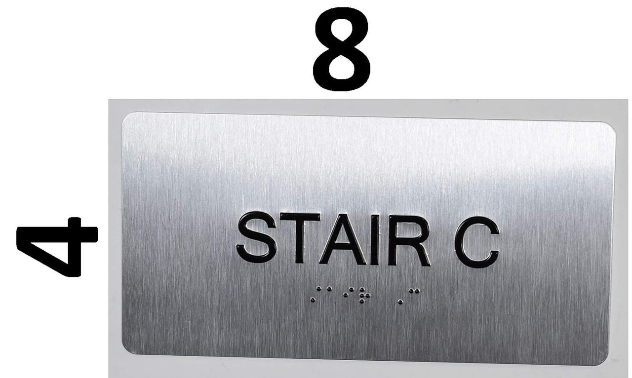 Stair C Sign-Tactile Signs Silver-Tactile Touch Braille Sign-Tactile ...