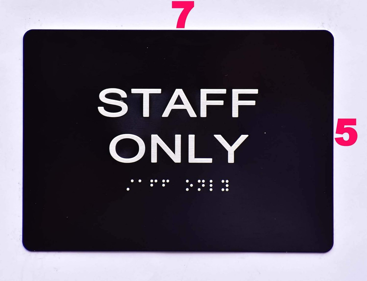 Put Only Sign Staff ONLY Sign-Tactile Signs -Black(Aluminium, Black/Silver,Size 5x7 ...