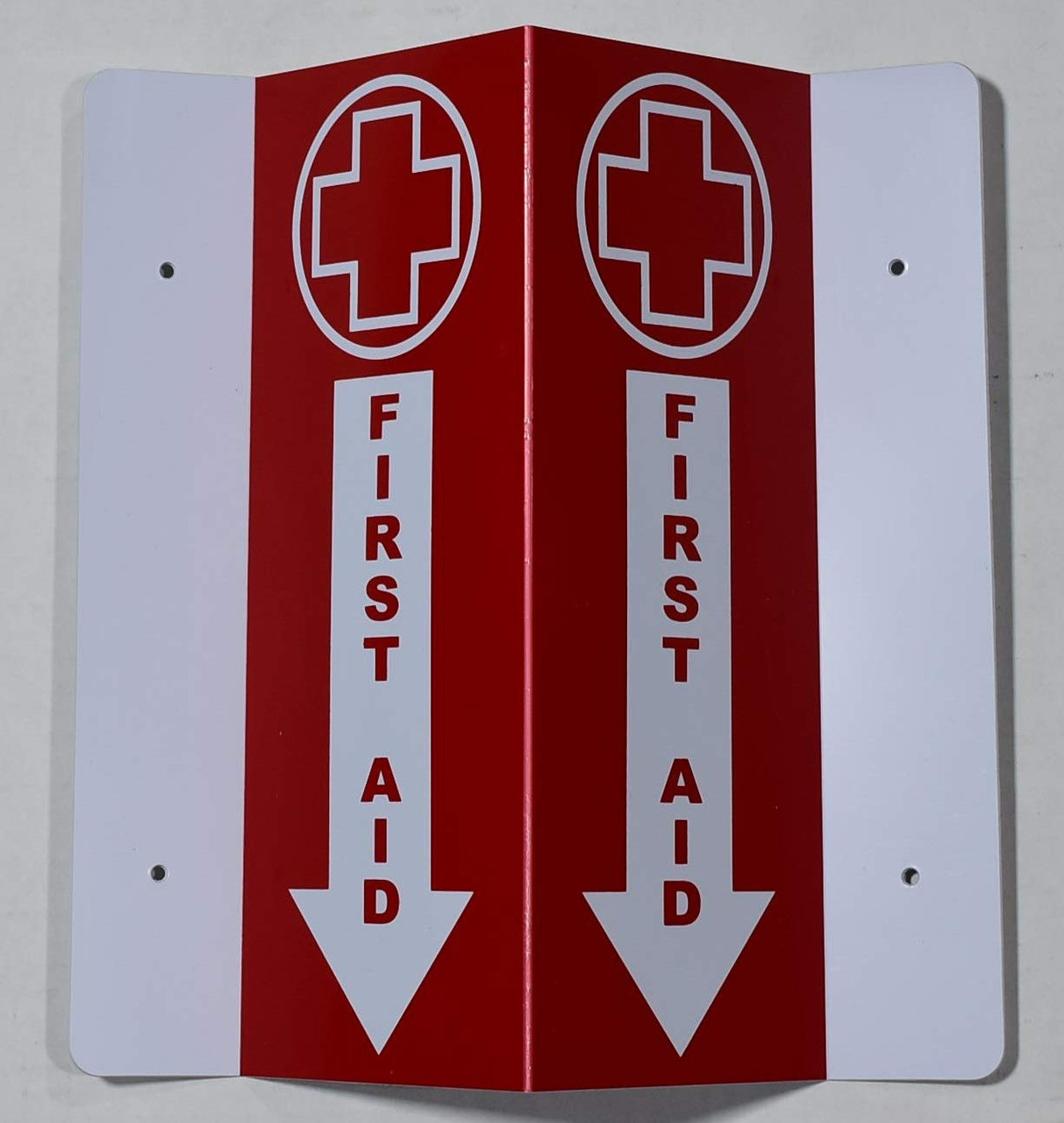 First AID 3D Projection Sign/First AID Sign (RED/White,Plastic,4X10 ...