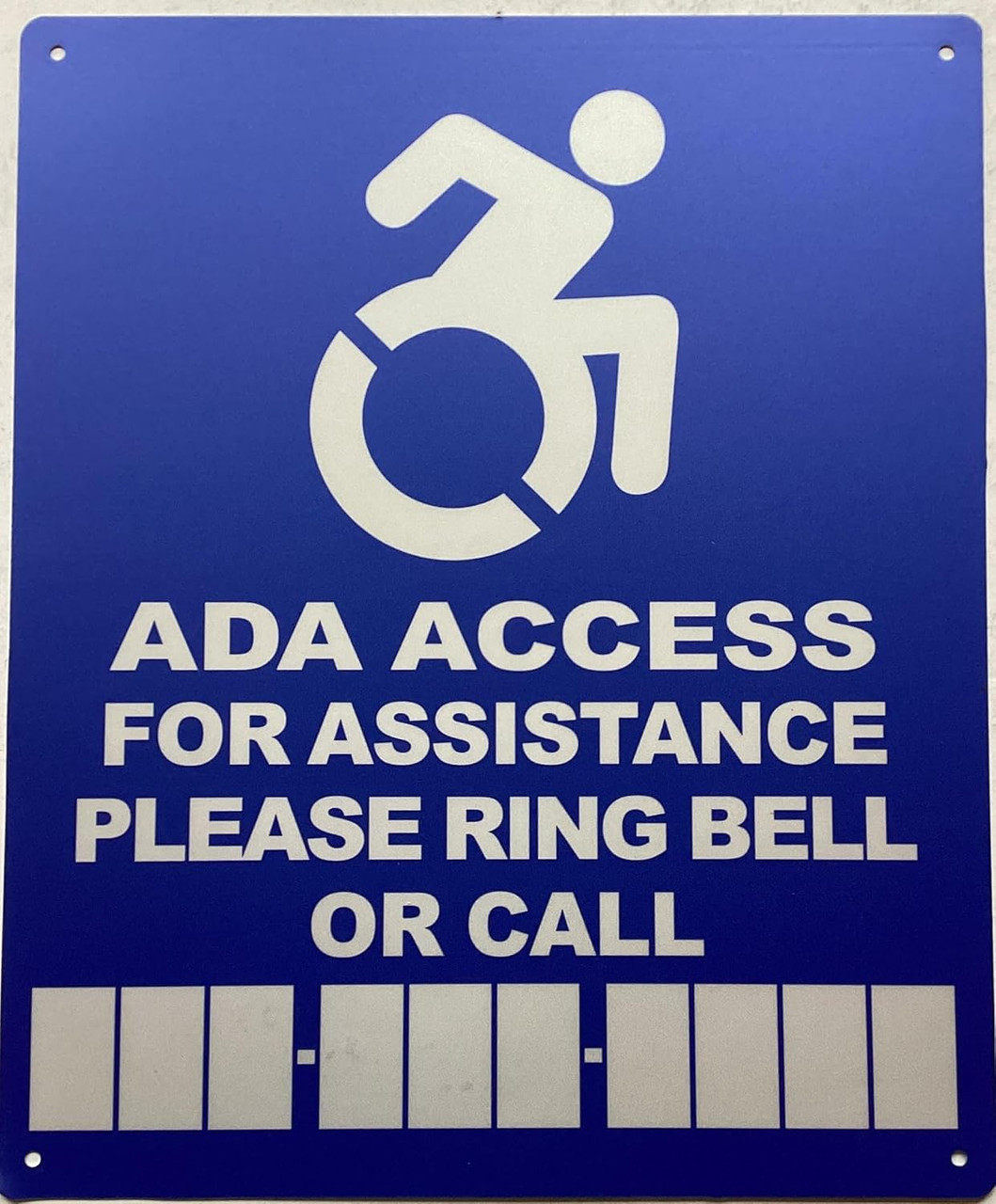 ADA ACCESS FOR ASSISTANCE PLEASE RING BELL OR CALL SIGN (10x12 INCH ...