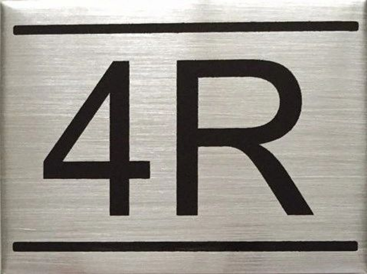 APARTMENT NUMBER SIGN -4R -BRUSHED ALUMINUM (2.25X3, Aluminium))