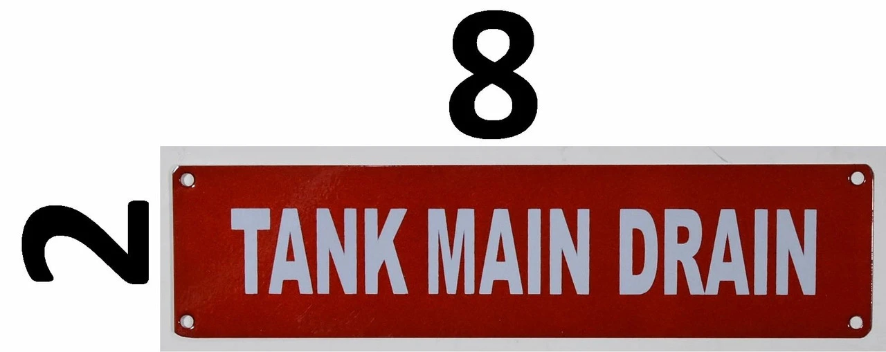 Tank Main Drain Sign