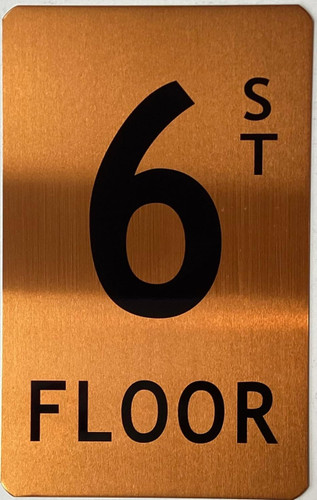 GOLD FLOOR NUMBER SIGN, aluminum, Size 5x8 inch The Gold Mountain Line