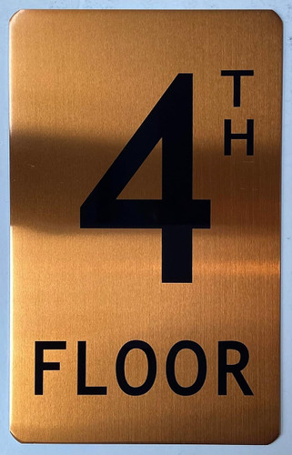 GOLD FLOOR NUMBER SIGN, aluminum, Size 5x8 inch The Gold Mountain Line