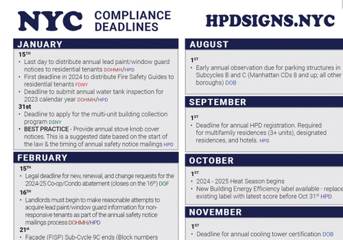 My NYC COMPLIANCE DEADLINE CHEAT SHEET