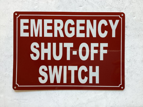 Emergnecy gas shut-off sign Emergnecy gas shut-off sign