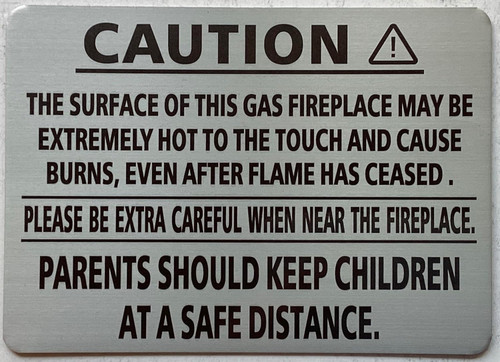 Caution hot surface for this gas fireplace signage Brushed Silver Aluminum Wall Mount | Rust-Free, Durable | Double-sided Tape I Easy Installation -Inch_-red20250404 Caution hot surface for this gas fireplace signage Brushed Silver Aluminum Wall Mount | Rust-Free, Durable | Double-sided Tape I Easy Installation -Inch_-red20250404
