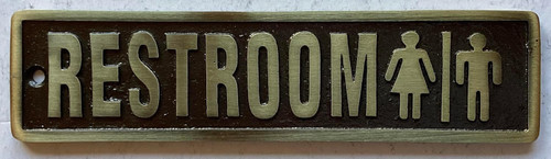 Unisex Restroom Keychain or Key Tag SignHEAVY DUTY KEY HOLDER - CAST ALUMINIUMM