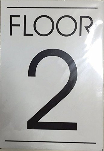 FLOOR NUMBER SIGN WHITE - 2ND FLOOR SIGN