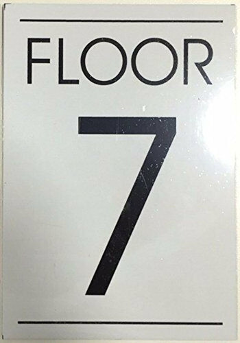 FLOOR NUMBER SIGN WHITE - 7TH FLOOR SIGN