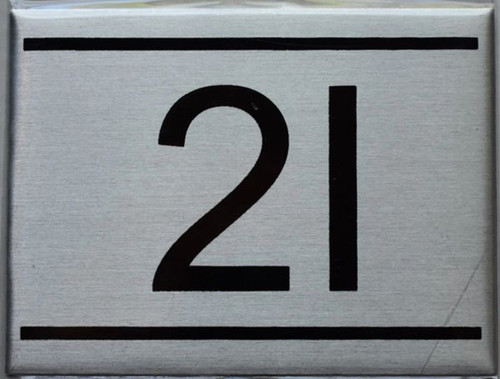APARTMENT NUMBER Sign2I -BRUSHED ALUMINUM