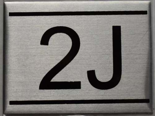 APARTMENT NUMBER Sign2J -BRUSHED ALUMINUM