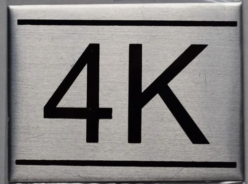 APARTMENT NUMBER Sign4K -BRUSHED ALUMINUM