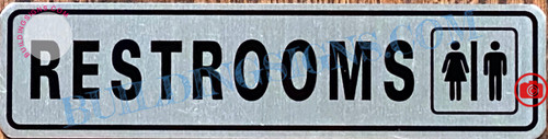 RESTROOMS SignBRUSHED ALUMINUM