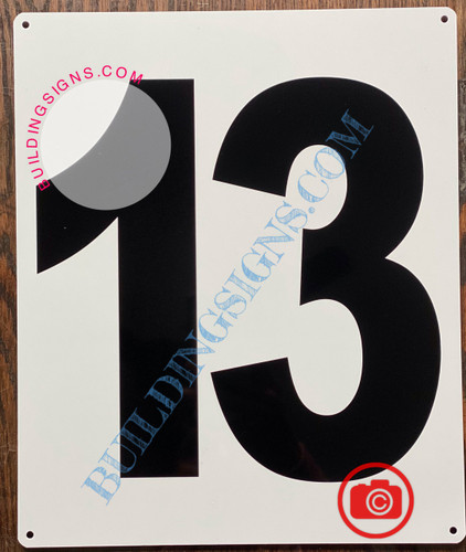 NUMBER 13 SignWHITE