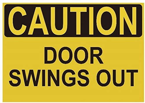 Caution Door Swings Out Label Decal Sticker Caution Door Swings Out Label Decal Sticker