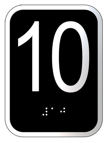 Elevator floor number 10 sign- Elevator Jamb Plate 10 Elevator floor number 10 sign- Elevator Jamb Plate 10