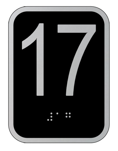 Elevator floor number 17 sign- Elevator Jamb Plate 17 Elevator floor number 17 sign- Elevator Jamb Plate 17