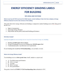ENERGY EFFICIENCY GRADING LABELS                 FOR BUILDING 
	NYC LOCAL LAW 33 OF 2018