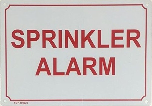 SPRINKLER ALARM SIGN