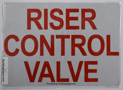 Riser Control Valve Sign