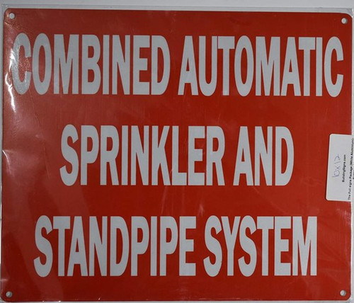 Combination Automatic Sprinkler and Standpipe System Sign-
