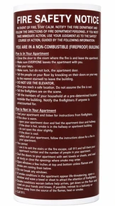 100 PCS Fire Safety Notice Sticker Roll –  DOOR FIRE SAFETY NOTICE -FIRE PROOF BUILDING  ( NON COMBUSTIBLE, Stickers SIZE 6X9,Red)
