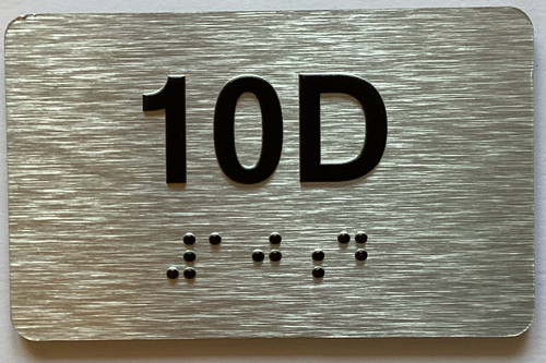 Apartment Number unit 10D Sign