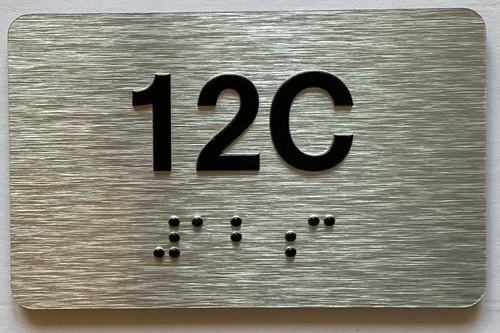 Apartment Number unit 12C Sign
