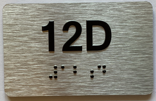 Apartment Number unit 12D Sign