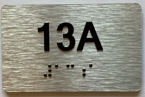 Apartment Number unit 13A Sign