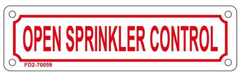 OPEN SPRINKLER CONTROL SIGN