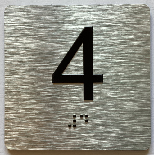 Elevator Floor Number / Elevator Jamb Plate 4 Sign