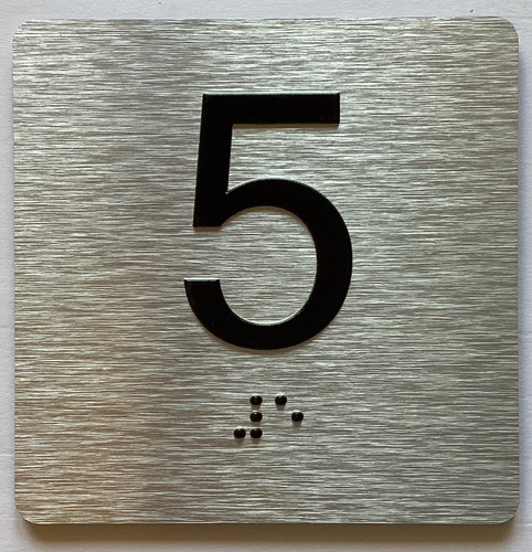 Elevator Floor Number / Elevator Jamb Plate 5 Sign