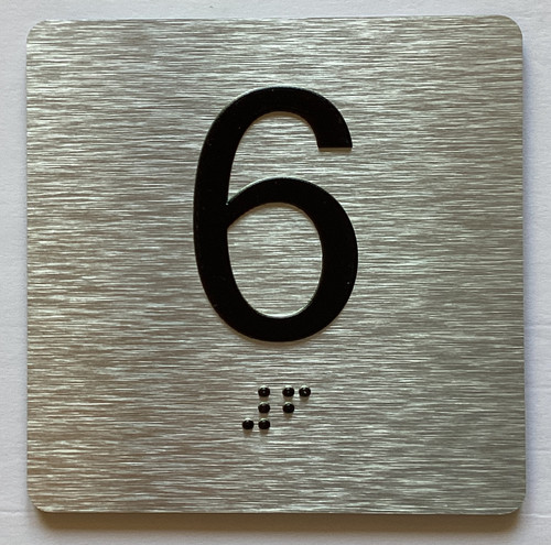 Elevator Floor Number / Elevator Jamb Plate 6 Sign