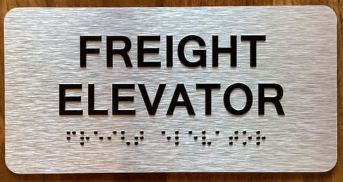 Freight Elevator Sign with Raised Letters & Grade 2 Sign