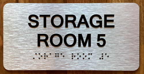 Storage Room 4 Sign with Raised Letters & Grade 2 Sign