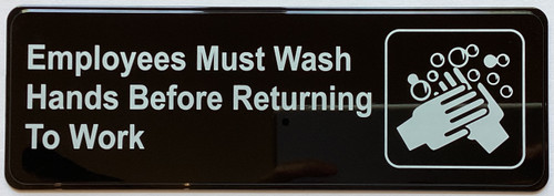 Employee Must wash Hands Before Returning to Work Restaurant Sign