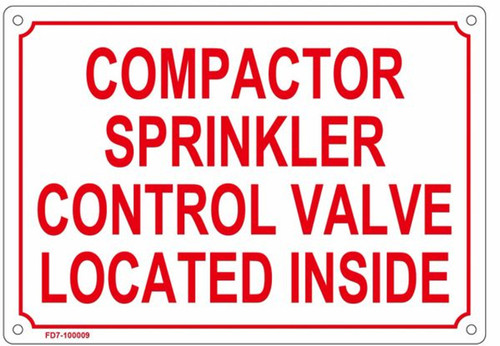 Compactor Sprinkler Control Valve Located Inside Sign