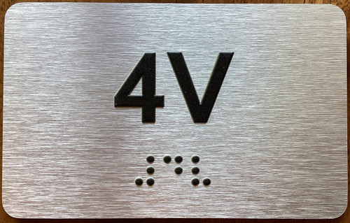 Apartment Number 4V Sign