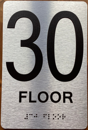 Floor 30 Sign with Raised Letters Sign